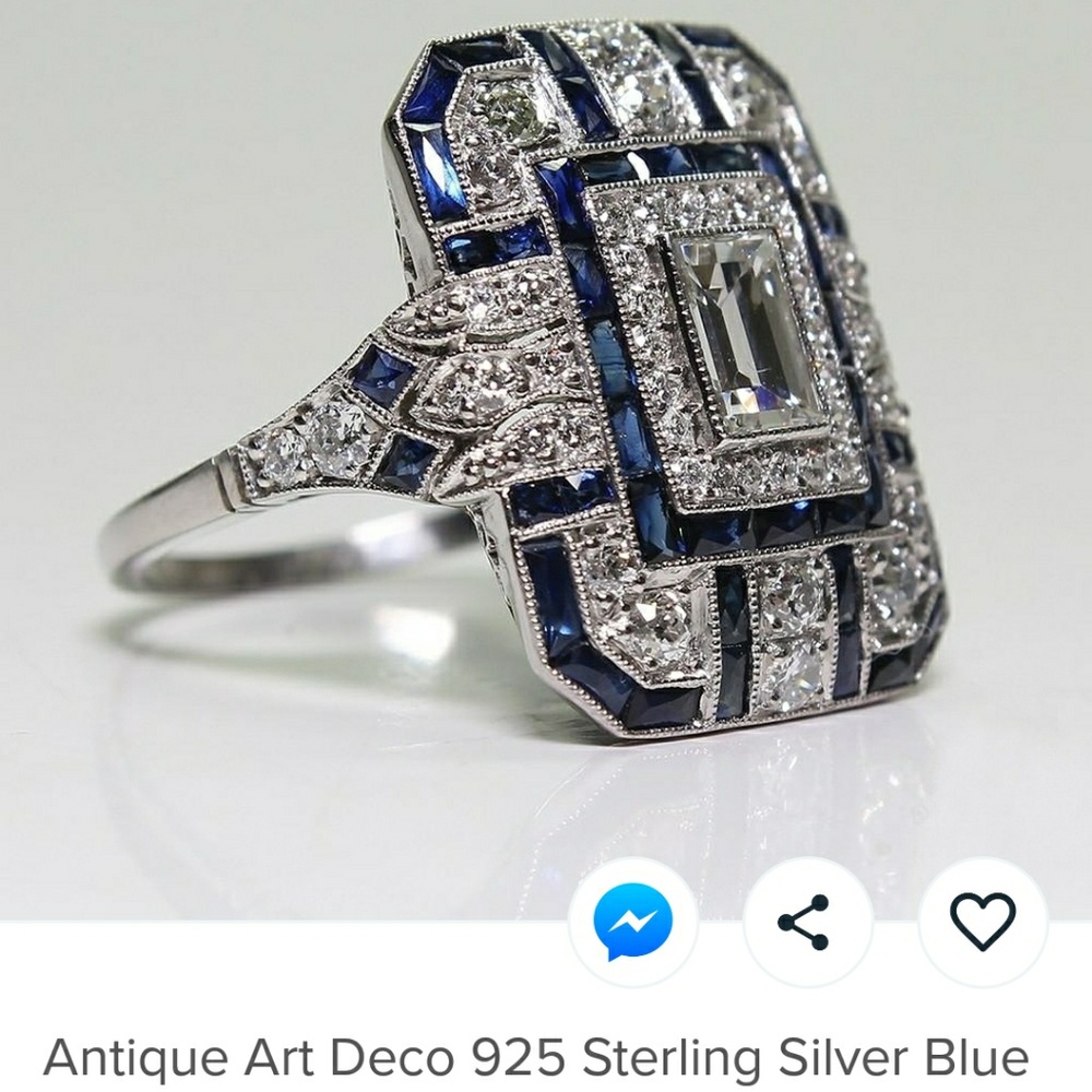 Size 8 blue sapphire ring